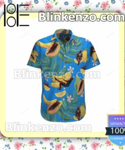 Deadpool Fruits Palm Leaf Blue Summer Shirts