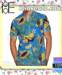 Deadpool Fruits Palm Leaf Blue Summer Shirts a