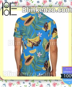Deadpool Fruits Palm Leaf Blue Summer Shirts b