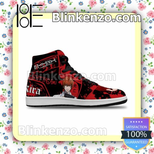 Death Note Light Yagami Red Custom Anime Air Jordan 1 Mid Shoes a