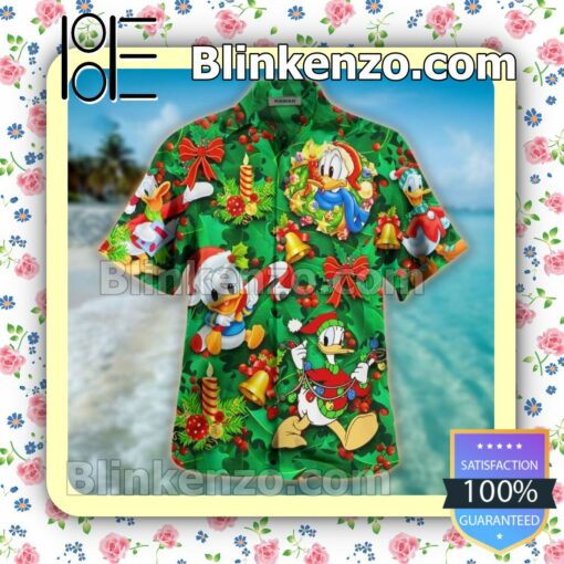 Decor Christmas With Donald Disney Summer Hawaiian Shirt, Mens Shorts