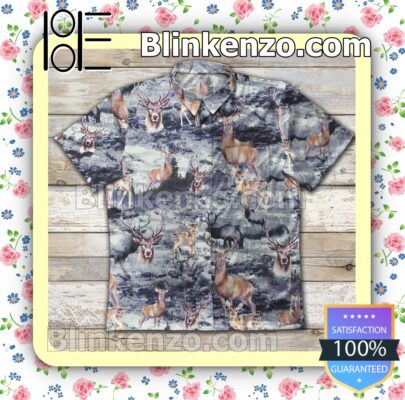 Deer Hunting In The Forest Vintage Summer Shirts