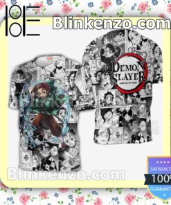 Demon Slayer Tanjiro Anime Mixed Manga Personalized T-shirt, Hoodie, Long Sleeve, Bomber Jacket c