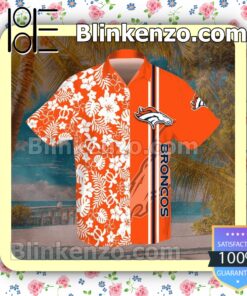 Denver Broncos Flowery Orange Summer Hawaiian Shirt