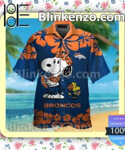 Denver Broncos & Snoopy Mens Shirt, Swim Trunk