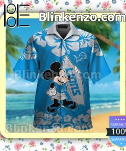 Detroit Lions & Mickey Mouse Mens Shirt, Swim Trunk