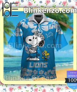 Detroit Lions & Snoopy Mens Shirt, Swim Trunk