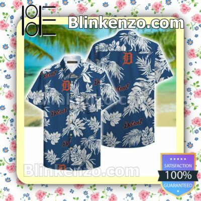 Detroit Tigers Leaf Tropical Print Fashion Tourism Summer Shirt
