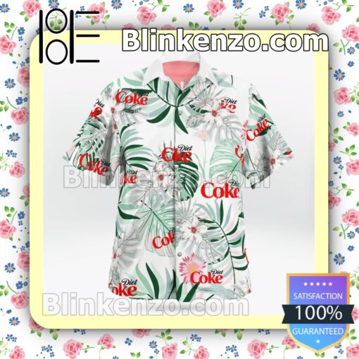 Diet Coke Logo Flowery Summer Hawaiian Shirt a