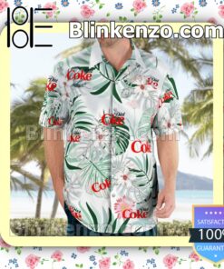 Diet Coke Logo Flowery Summer Hawaiian Shirt b