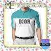 Dior Bee Teal And White Embroidered Polo Shirts