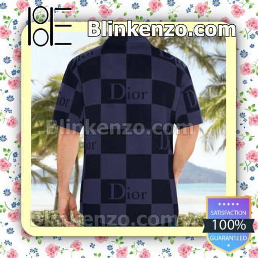 Dior Black And Purple Checkered Luxury Beach Shirts, Swim Trunks b