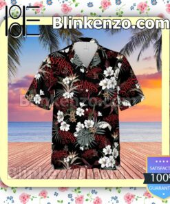 Dire Straits Rock Band Tropical Forest Black Summer Hawaiian Shirt, Mens Shorts a