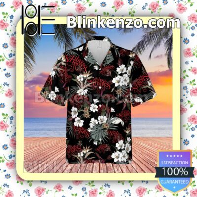 Dire Straits Rock Band Tropical Forest Black Summer Hawaiian Shirt, Mens Shorts a