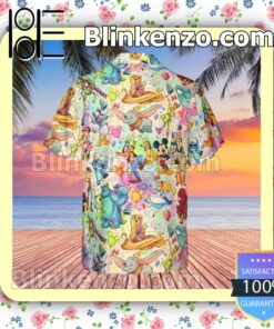 Disney Cartoon Universe Rainbow Summer Hawaiian Shirt, Mens Shorts a