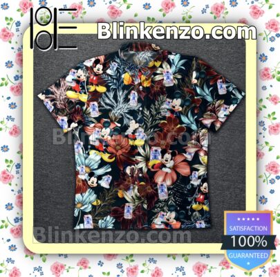 Disney Mickey With Pabst Blue Ribbon Flower Summer Shirts