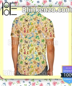 Disney Sidekicks Characters Cartoon Graphics Yellow Summer Hawaiian Shirt, Mens Shorts a