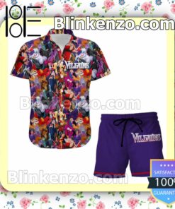 Disney Villains Summer Hawaiian Shirt, Mens Shorts