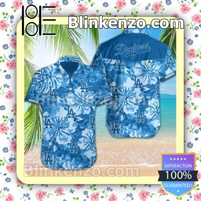 Dodgers Hibiscus Blue Summer Shirts