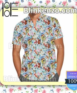 Dogs Of Disney Universe Disney Cartoon Graphics Summer Hawaiian Shirt, Mens Shorts