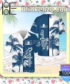 Don Julio Tequila Palm Tree Blue White Summer Hawaiian Shirt