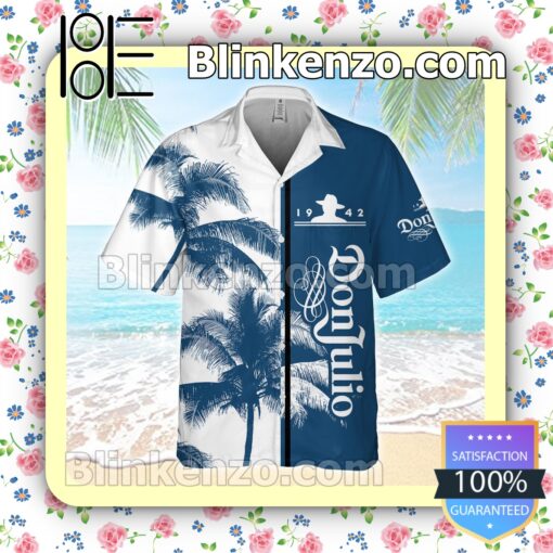 Don Julio Tequila Palm Tree Blue White Summer Hawaiian Shirt a
