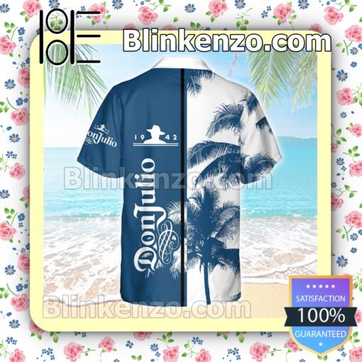 Don Julio Tequila Palm Tree Blue White Summer Hawaiian Shirt b