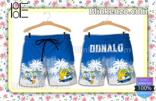 Donald Duck Costume Disney Blue White Summer Hawaiian Shirt