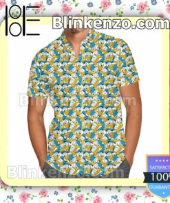 Donald Duck Head Pattern Disney Cartoon Graphics Summer Hawaiian Shirt, Mens Shorts