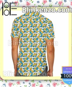 Donald Duck Head Pattern Disney Cartoon Graphics Summer Hawaiian Shirt, Mens Shorts a
