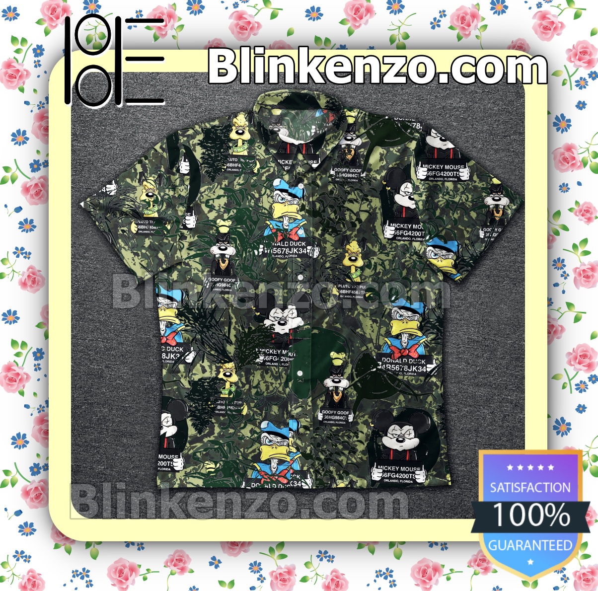 Amazing Donald Mickey And Goofy Holding Number Plate Camo Summer Shirts