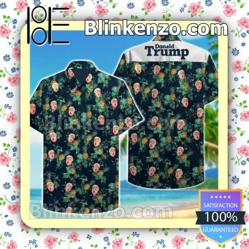 Donald Trump Pineapple Leaf Print Summer Shirts