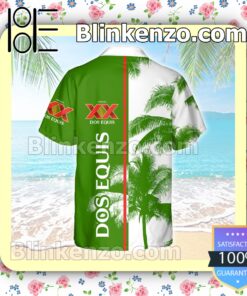 Dos Equis Palm Tree White Green Summer Hawaiian Shirt b