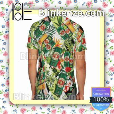 Dos Equis Tropical Leafs Summer Hawaiian Shirt, Mens Shorts a