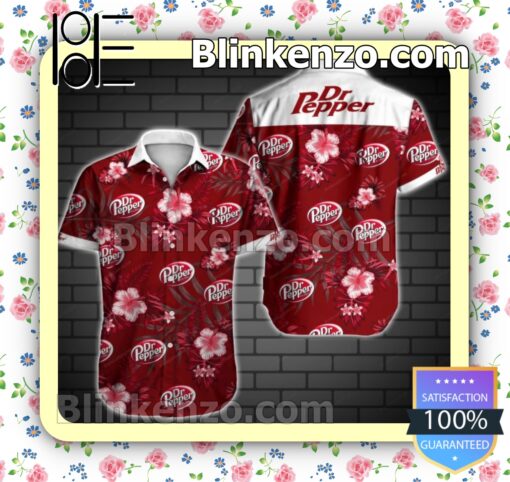 Dr Pepper Tropical Floral Red Summer Shirts