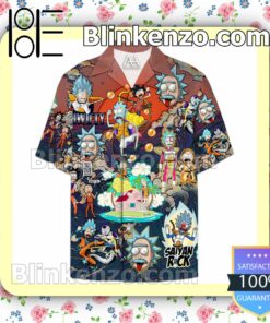 Dragon Ball Z Rick and Morty Summer Hawaiian Shirt, Mens Shorts a