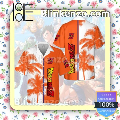 Dragon Ball Z White Orange Summer Hawaiian Shirt a