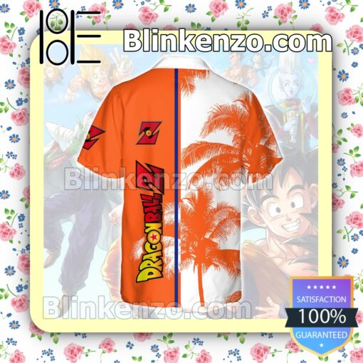 Dragon Ball Z White Orange Summer Hawaiian Shirt b