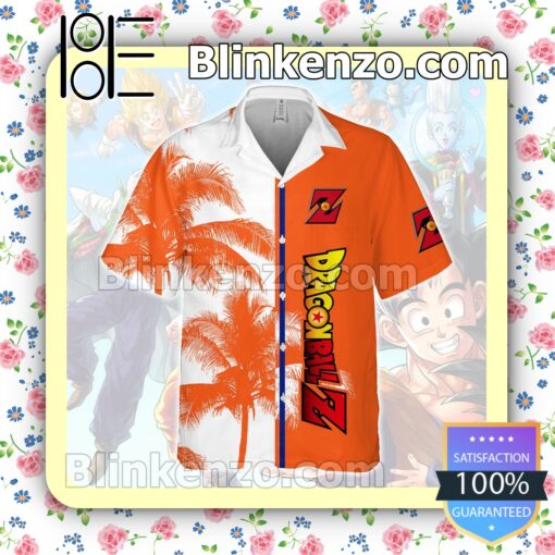 Dragon Ball Z White Orange Summer Hawaiian Shirt c