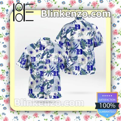 Duke Blue Devils Flowery  Summer Hawaiian Shirt, Mens Shorts