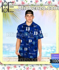 Duke Blue Devils Tropical Coconut Tree Mens Shirt, Swim Trunk