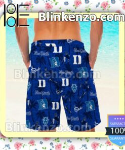 Duke Blue Devils Tropical Coconut Tree Mens Shirt, Swim Trunk a