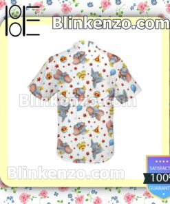 Dumbo Elephant Pattern Disney Cartoon Graphics Summer Hawaiian Shirt, Mens Shorts a