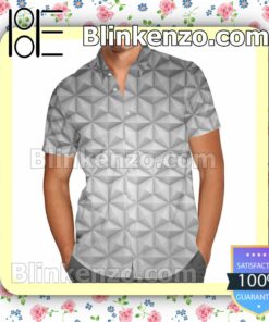 EPCOT Icon Disney World Inspired Gray Summer Hawaiian Shirt, Mens Shorts