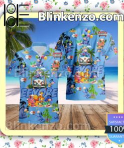 Eeyore Costume Disney Winnie The Pooh Blue Summer Hawaiian Shirt, Mens Shorts