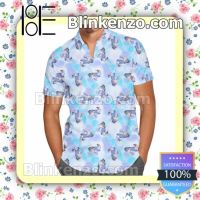 Eeyore Winnie The Pooh Disney Cartoon Graphics Blue Summer Hawaiian Shirt, Mens Shorts