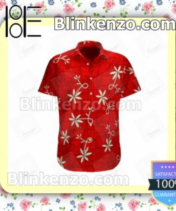 Elvis Presley Leaves Pattern Red Summer Hawaiian Shirts, Swim Trunks