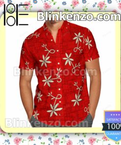 Elvis Presley Leaves Pattern Red Summer Hawaiian Shirts, Swim Trunks a
