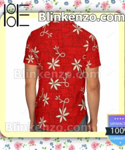 Elvis Presley Leaves Pattern Red Summer Hawaiian Shirts, Swim Trunks b