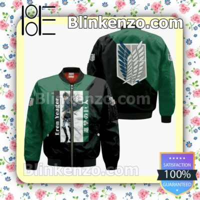 Eren Yeager Attack On Titan Anime Personalized T-shirt, Hoodie, Long Sleeve, Bomber Jacket c